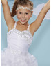 Beaded Corset Back Organza Ruffle Floor Length Flower Girl Dress